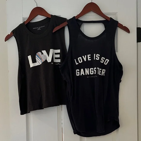 Spiritual Gangster Black 'Love' & 'Love Is So Gangster' Graphic Tank Top bundle - Picture 1 of 5